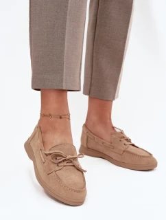 Polobotky Mokasíny Dámské Ploché Béžové model 21709705 - Boto
