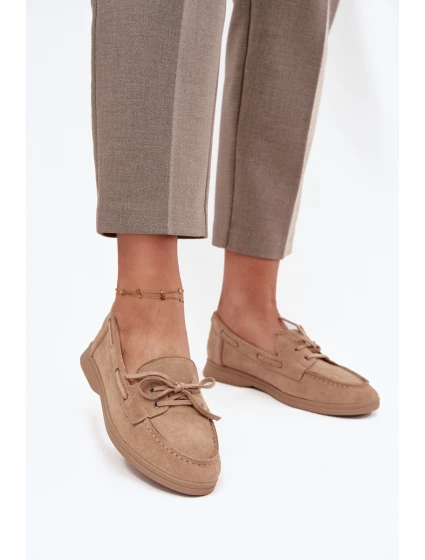 Polobotky Mokasíny Dámské Ploché Béžové model 21709705 - Boto Polobotky Mokasíny Dámské Ploché Béžové model 21709705 - Boto