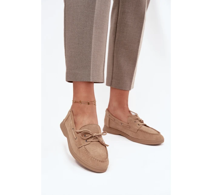 Polobotky Mokasíny Dámské Ploché Béžové model 21709705 - Boto Polobotky Mokasíny Dámské Ploché Béžové model 21709705 - Boto