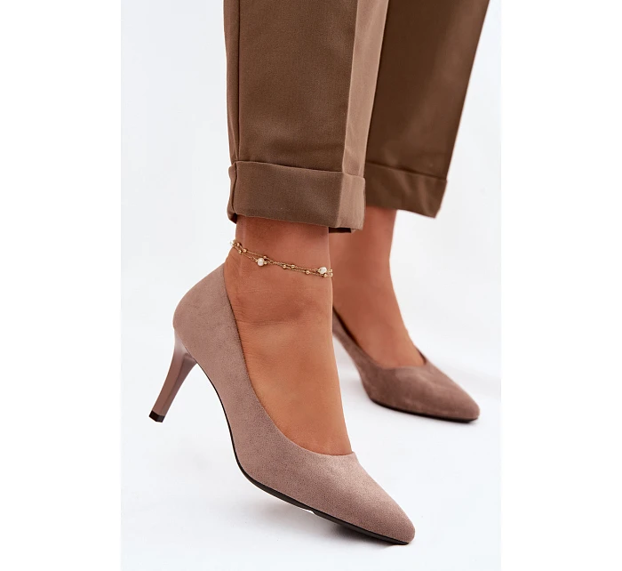 Ekologické semišové lodičky Sergio Leone 1336 Světle hnědé