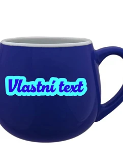 Personalizovaný keramický bacuľatý hrnček s vlastným textom a obrysom