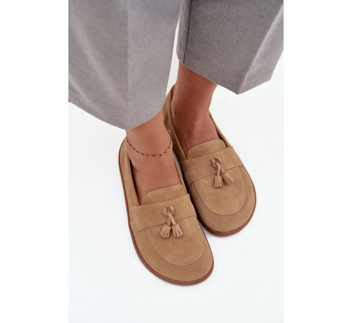 Dámske mokasíny Barefoot 322 Beige - Zazoo