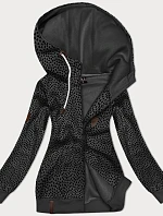 Dámska mikina na zips v tvare srdca v grafitovej farbe (2315)