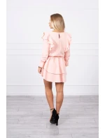 Šaty se model 18745688 volány světle pudrově růžové - K-Fashion Šaty se model 18745688 volány světle pudrově růžové - K-Fashion