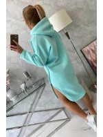Šaty s kapucí a bočním rozparkem mint Šaty s kapucí a bočním rozparkem mint