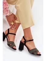 Dámské sandály na podpatku černé model 21702328 - Boto