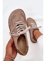 Dámské Kožené Tenisky Barefoot model 21705225 Béžové - Zazoo Dámské Kožené Tenisky Barefoot model 21705225 Béžové - Zazoo