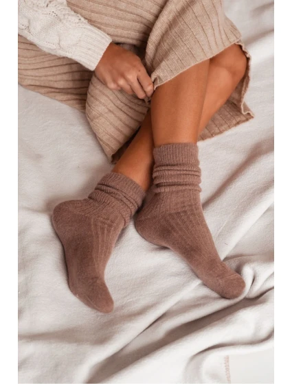 Dámske ponožky z alpakovej vlny - tmavobéžové Dámske ponožky z alpakovej vlny - tmavobéžové