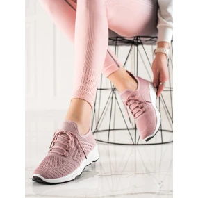 Luxusní růžové  tenisky dámské bez podpatku