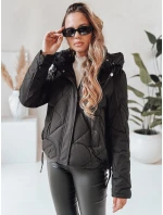 Dámska zimná bunda LOVEWARM krátka prešívaná s kapucňou čierna FashionStreet TY5039 Dámska zimná bunda LOVEWARM krátka prešívaná s kapucňou čierna FashionStreet TY5039