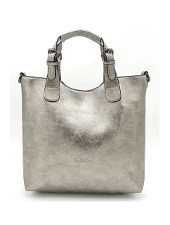 Pohodlná strieborná dámska kabelka J3L9S - Ines Delaure