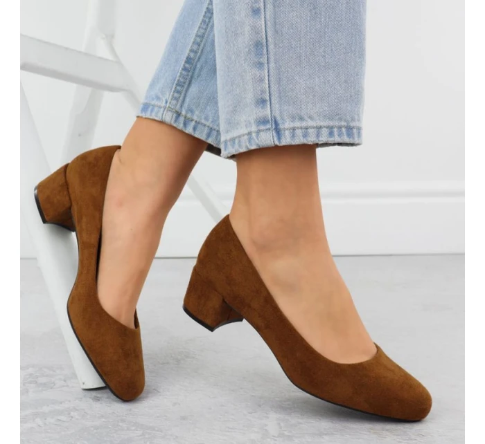 Camel semišové lodičky na klinoch Sergio Leone PB291