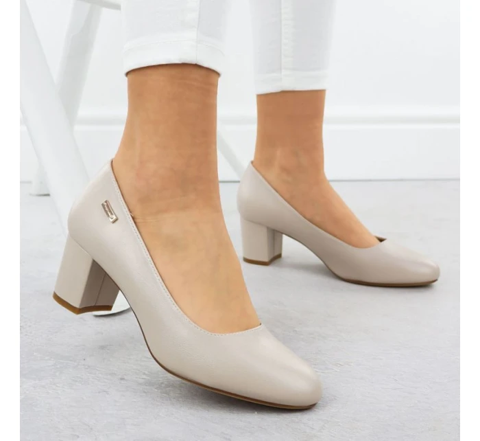 Lodičky Sergio Leone PB178 v nude farbe s ihlovým podpätkom