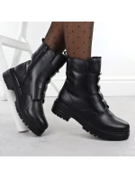 Dámské černé kožené boty model 21905958 - Rieker Dámské černé kožené boty model 21905958 - Rieker