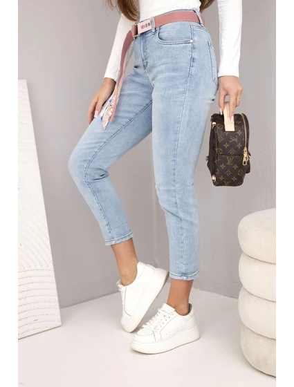 Dámské džíny s vysokým pasem a model 21924561 modré - K-Fashion Dámské džíny s vysokým pasem a model 21924561 modré - K-Fashion