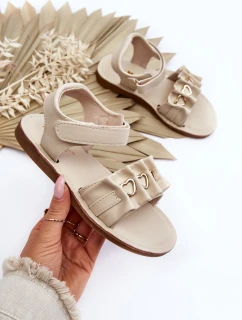 Dziecięce Sandałki Z Serduszkami Na Rzep Beżowe Havana