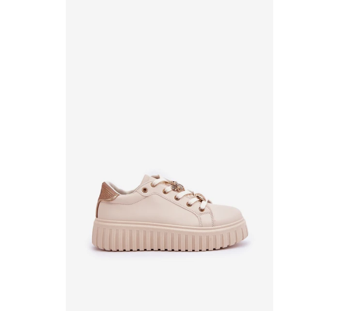 Sneakersy Damskie Z Przypinkami Beżowe Grelesi Sneakersy Damskie Z Przypinkami Beżowe Grelesi