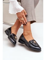 Kožené Lakované Mokasíny Se Zlatou Dekorací Laura model 21683149 Černé - Laura Messi
