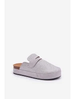 Dámské Pantofle Zdobené Na Platformě Šedé model 21683246 - Boto