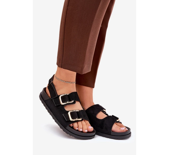 Sandały Damskie Z Klamrami Czarne Seladith Sandały Damskie Z Klamrami Czarne Seladith