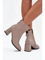 Ocieplane Botki Na Słupku Z Naturalnej Skóry Vinceza 66812 Szare