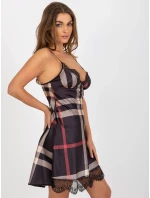 Nočná košeľa BR KN 1058 1 čierna a béžová