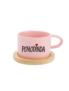 POHODINDA - ružový pohár na makrónky 200 ml