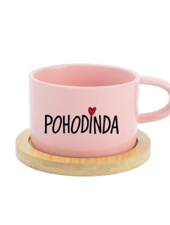 POHODINDA - ružový pohár na makrónky 200 ml