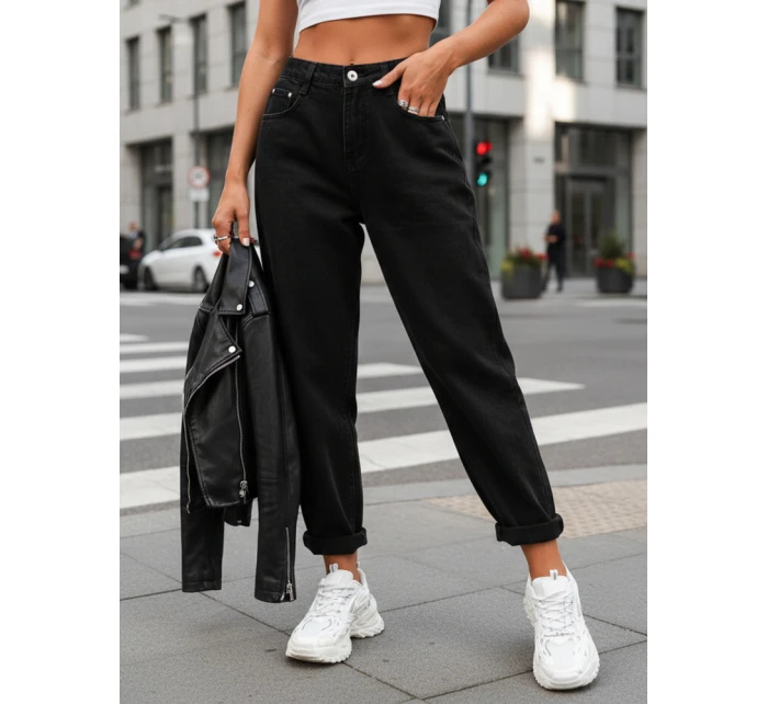 Jeansy damskie mom fit stan czarne model 22029989 - FashionStreet