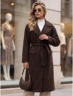 Płaszcz damski z paskiem brązowy model 22349673 - FashionStreet