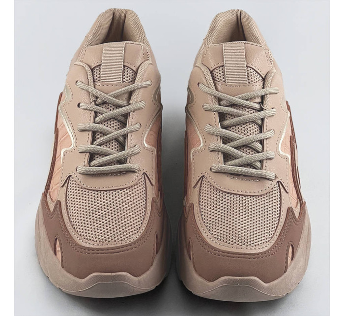Hnedé dámske športové topánky na platforme (C1090)