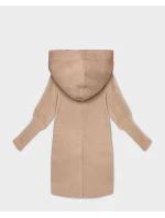 Světle béžová bunda přehoz přes oblečení typu alpaka s kapucí model 21479148 - MADE IN ITALY