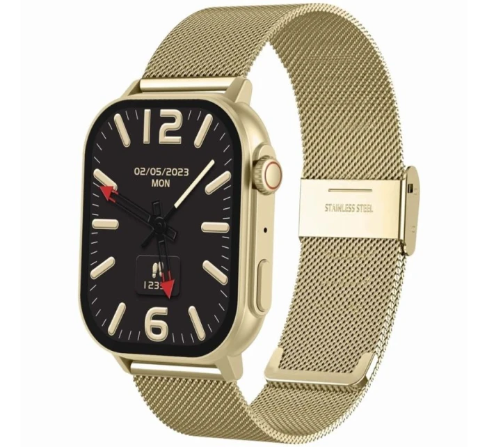 Dámske inteligentné hodinky GRAVITY GT15-10 Biely silikónový remienok + zlatý náramok Dámske inteligentné hodinky GRAVITY GT15-10 Biely silikónový remienok + zlatý náramok