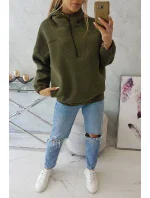 Khaki mikina s kapucňou