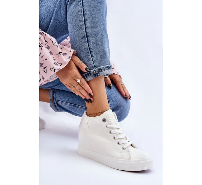 Vysoké tenisky na klínu Big Star Bílé model 21608832 - Big Star Shoes