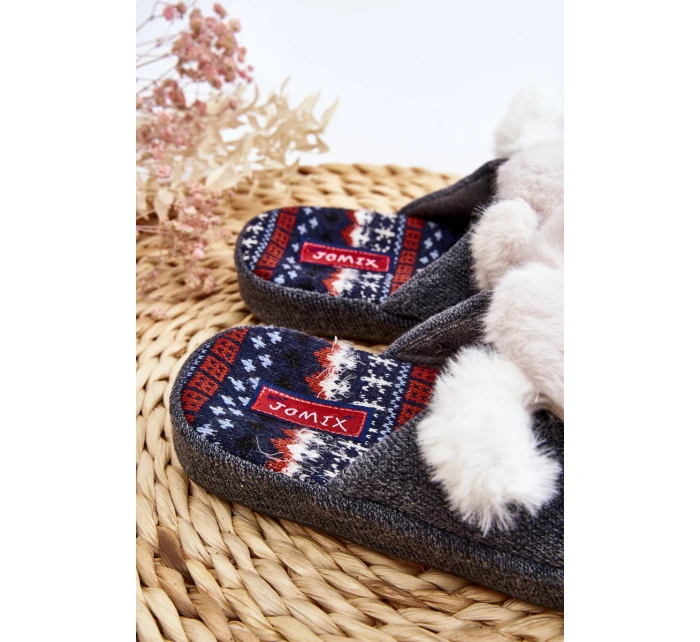 Dziecięce Kapcie Na Grubej Podeszwie z Misiem Szare Dasca Dziecięce Kapcie Na Grubej Podeszwie z Misiem Szare Dasca