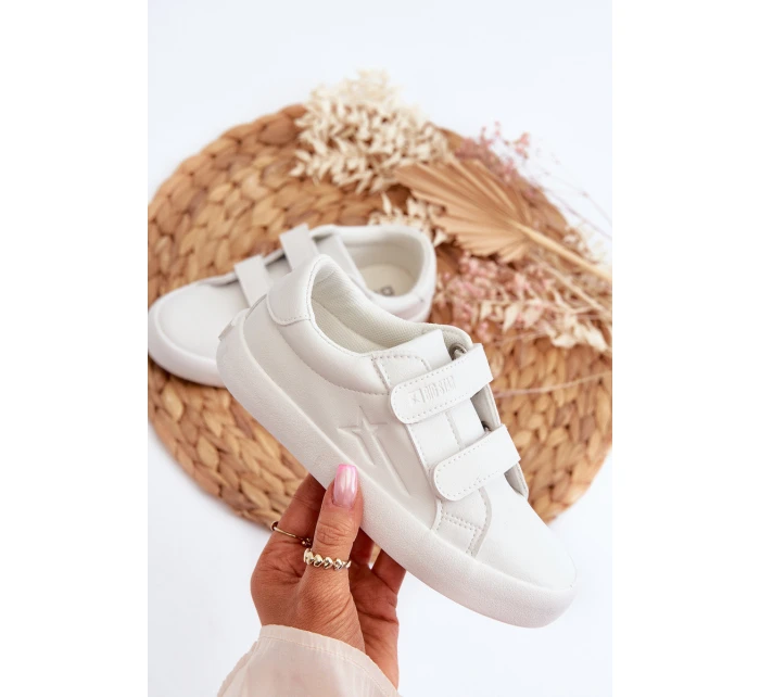 Dziecięce Trampki Na Rzepy Big Star NN374007 Białe Dziecięce Trampki Na Rzepy Big Star NN374007 Białe