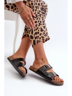 Klapki Damskie Z Klamrami Czarne Fronila Klapki Damskie Z Klamrami Czarne Fronila