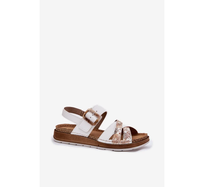 Dámské Sandály S Přezkou model 21697903 Bílé - Inblu