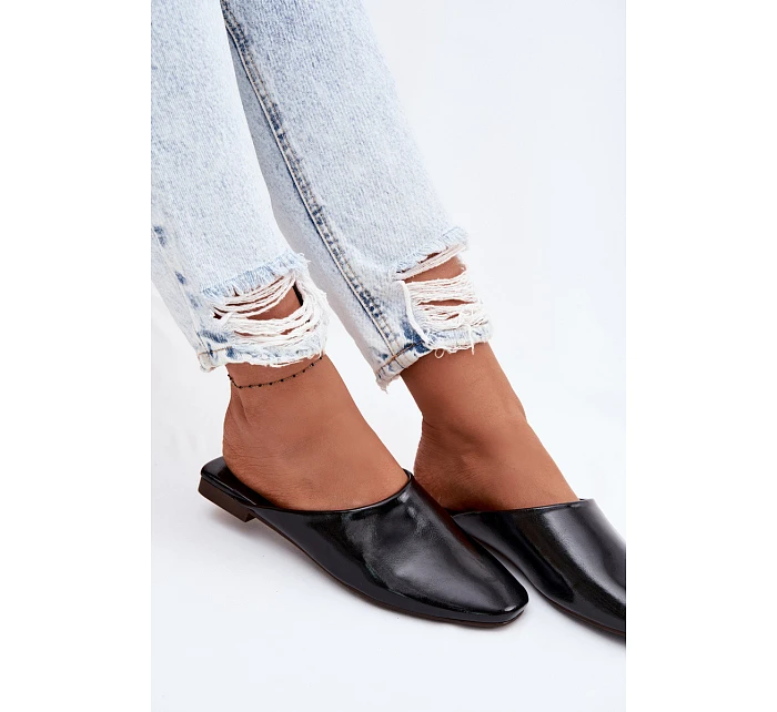 Dámské Mule z Umělé Kůže Ploché Černé Romelle