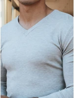 Pánský světle šedý svetr s výstřihem Dstreet model 21979980 - FashionStreet Pánský světle šedý svetr s výstřihem Dstreet model 21979980 - FashionStreet