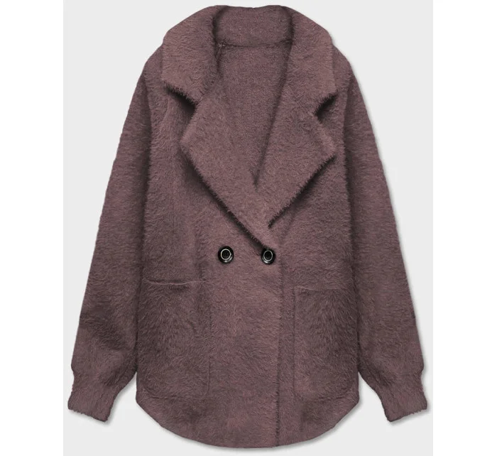 Krátky prehoz cez oblečenie typu alpaka v tmavo kakaovej farbe (CJ65)