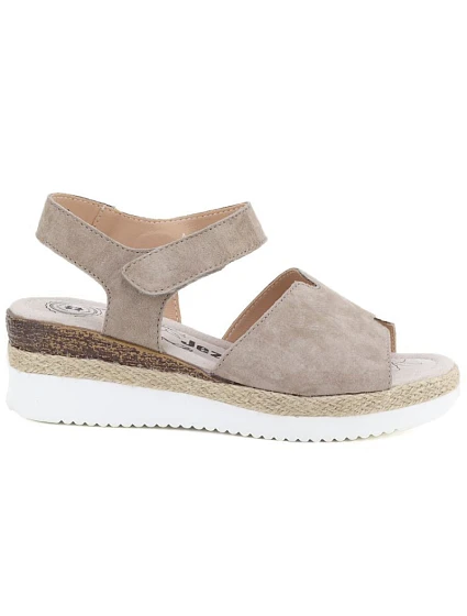 Dámské béžové kožené sandály na platformě model 22129980 - JEZZI