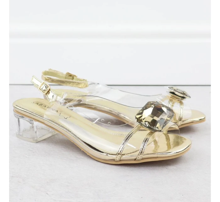 Dámské ažurové sandály béžové model 21904482 - Sabatina