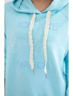 Bavlnená mikina s kapucňou mätová