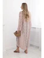 Dlhý sveter Super KID Mohér tmavá púdrová ružová