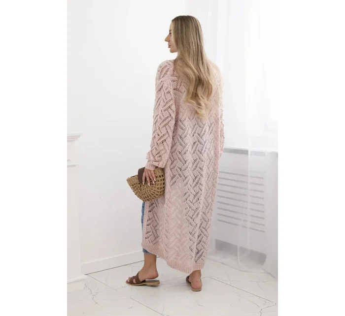 Dlhý sveter Super KID Mohér tmavá púdrová ružová