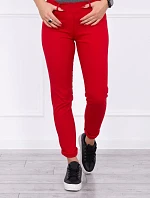 Nohavice v džínsovej červenej farbe