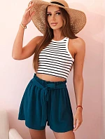 Viskózové šortky viazané v páse