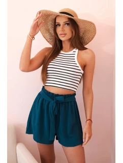 Viskózové šortky viazané v páse
